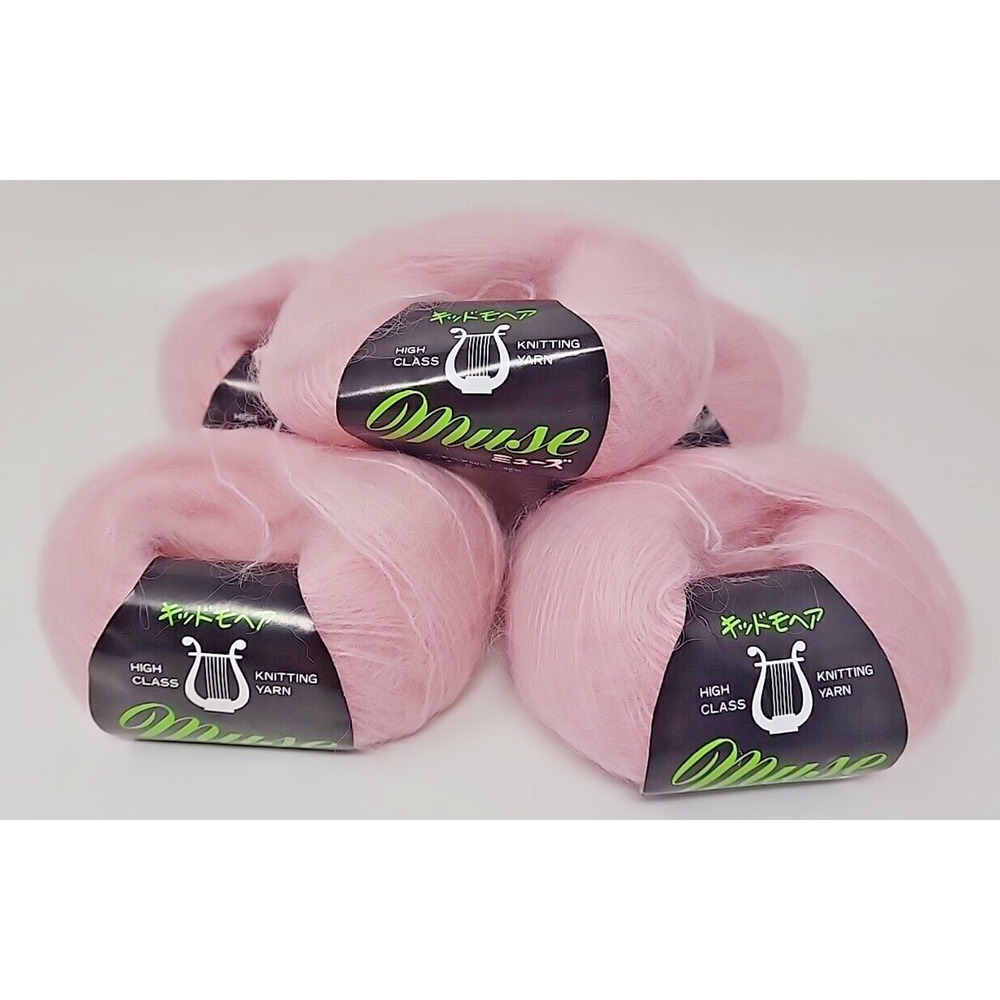 Muse High Class Mohair‎ Wool Thick Color 27 Lite Pink 40g 5-ball set U1273